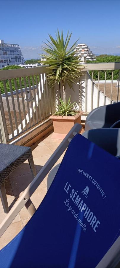 Le Semaphore - Studio Climatise, Grande Terrasse Vue Mer - Parking, Wifi Ла-Гранд-Мот Экстерьер фото
